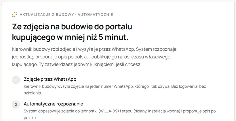 Poglądowe zdjęcie z budowy z numerem jednostki, wysłane na kanał projektu